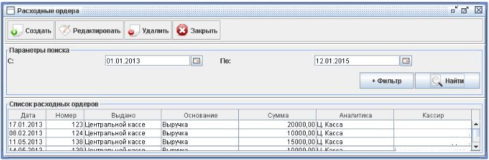 Программа для ломбарда - Расходный кассовый ордер